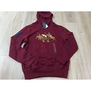 POLO RALPH LAUREN Men's Triple Pony Match Play Fleece Hoodie Red Size S NWT